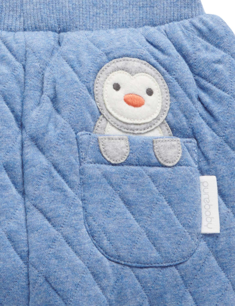 Quilted Slouchy Track Pants - Frost Melange