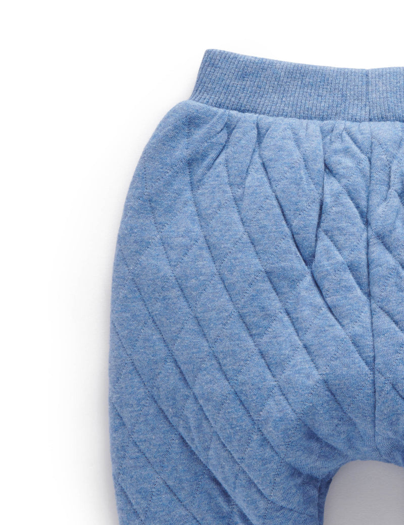 Quilted Slouchy Track Pants - Frost Melange