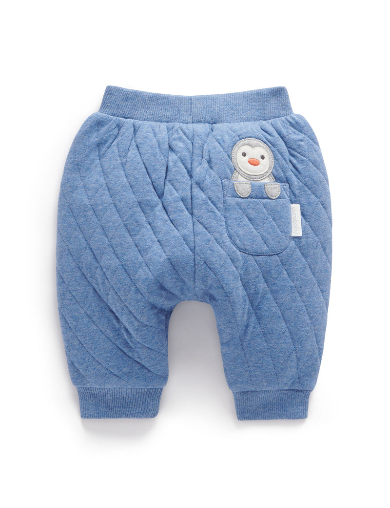 Quilted Slouchy Track Pants - Frost Melange