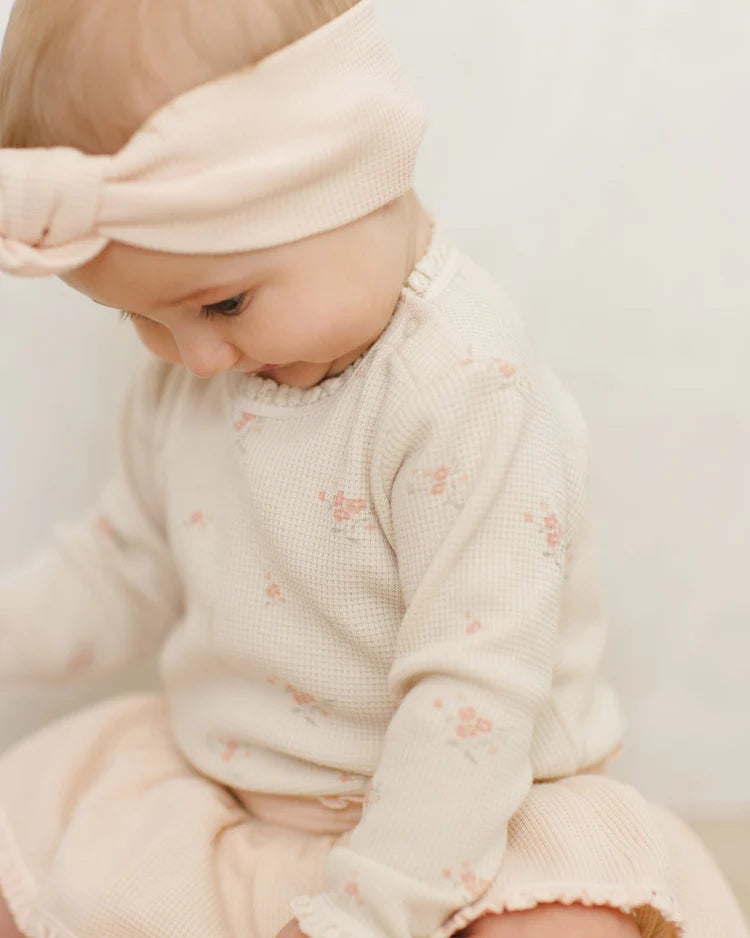 Waffle Long Sleeve Bodysuit - Vintage Rose