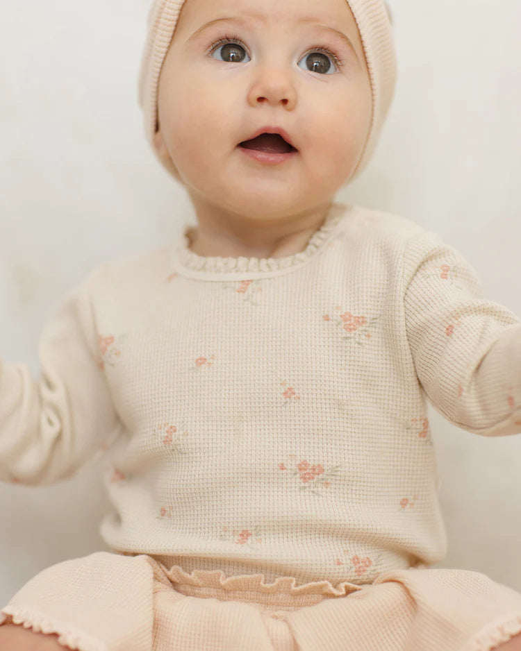 Waffle Long Sleeve Bodysuit - Vintage Rose
