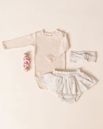 Waffle Long Sleeve Bodysuit - Antique