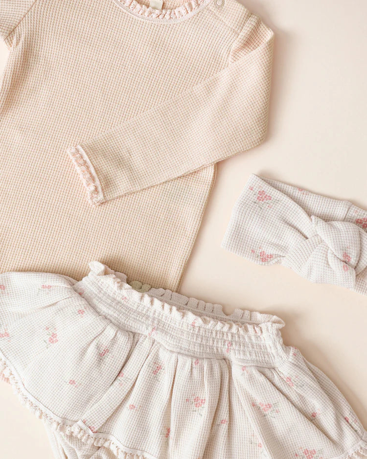 Waffle Long Sleeve Bodysuit - Antique
