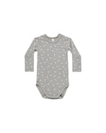 Bamboo Long Sleeve Bodysuit - Blue Ditsy