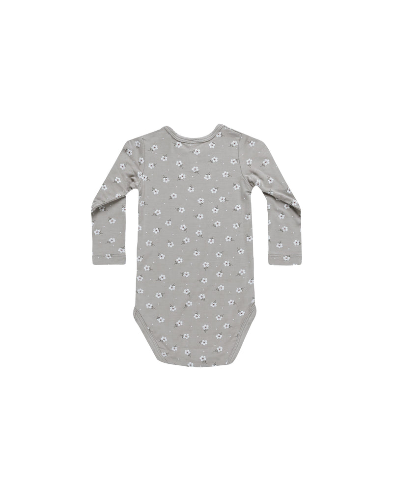 Bamboo Long Sleeve Bodysuit - Blue Ditsy