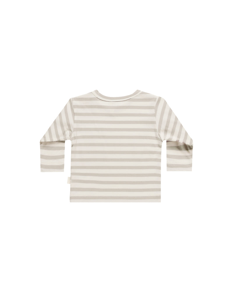 Long Sleeve Pocket Tee - Grey Stripe