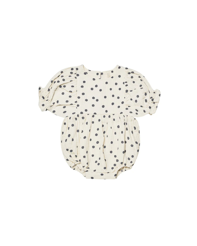 Cosette Romper - Navy Dot