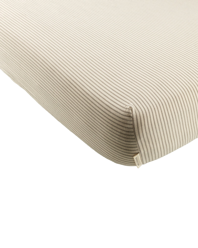 Woven Crib Sheet - Basil Stripe