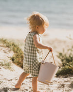 Green Gingham Romper