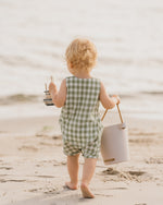 Green Gingham Romper