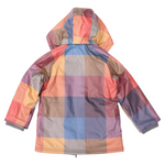 Sherpa Lined Check Raincoat - Red