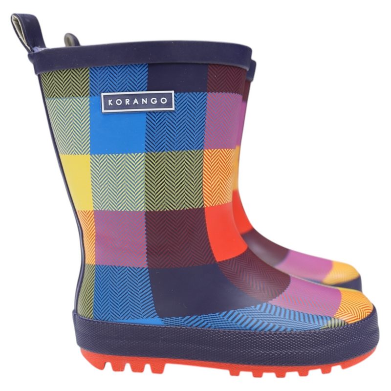 Check Gumboot - Red