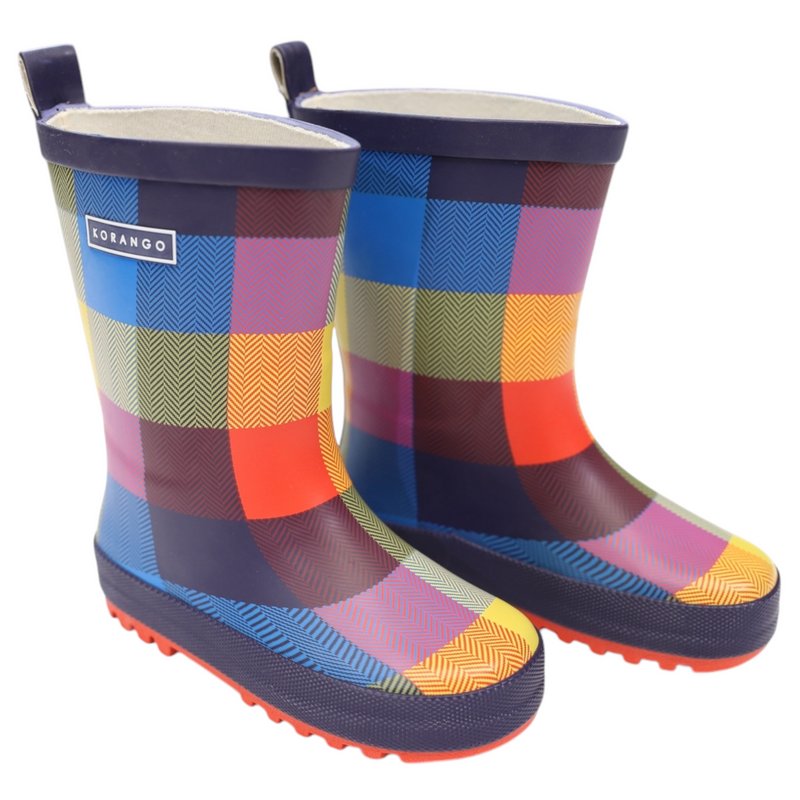 Check Gumboot - Red