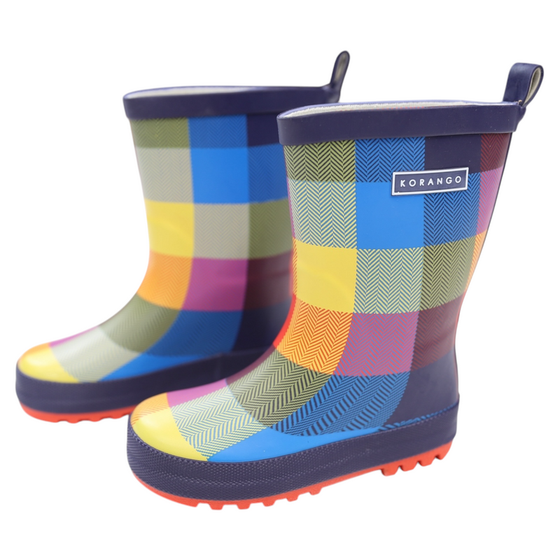 Check Gumboot - Red