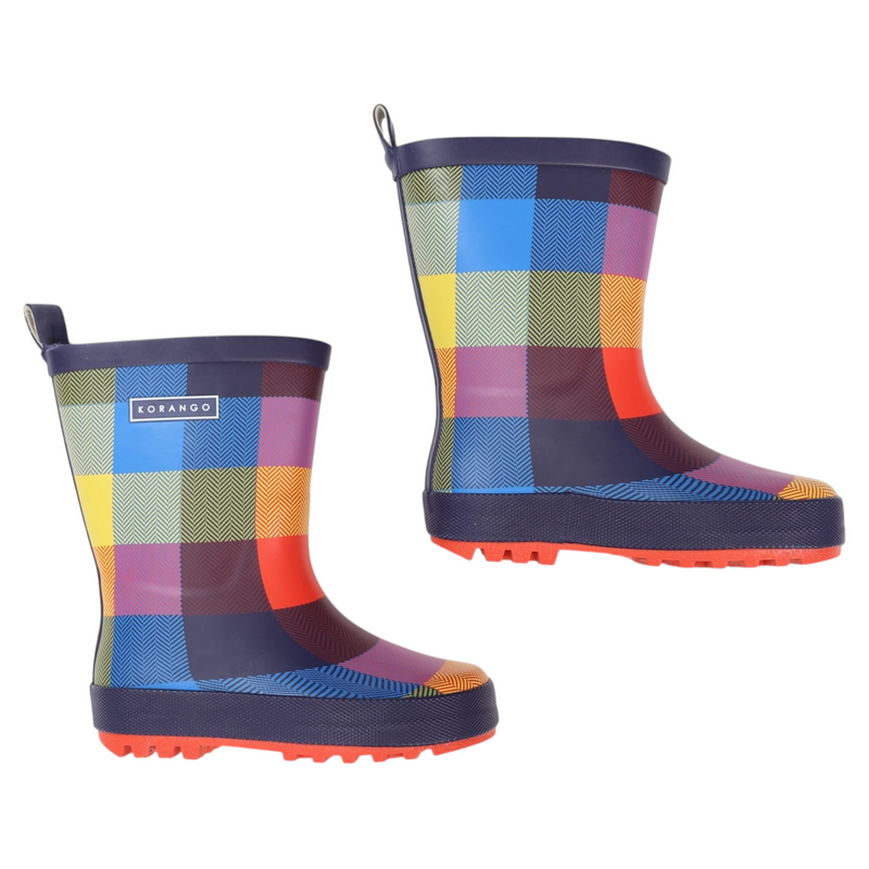 Check Gumboot - Red