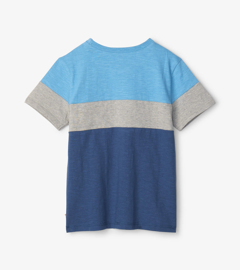 Blue Panel Pocket Tee