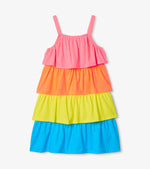 Neon Rainbow Tiered Dress