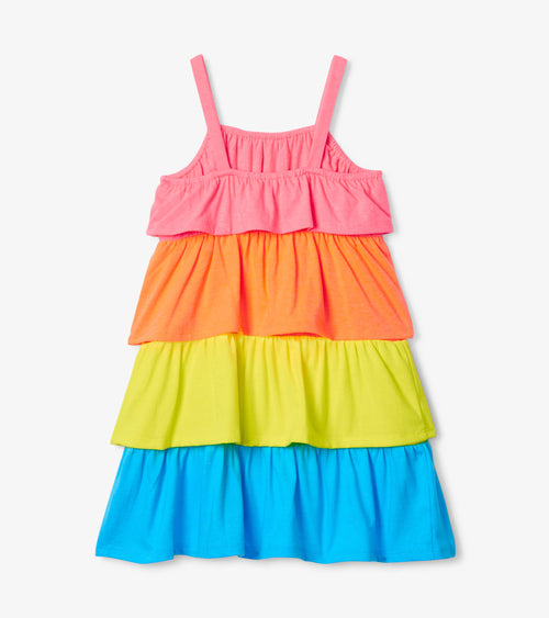 Neon Rainbow Tiered Dress