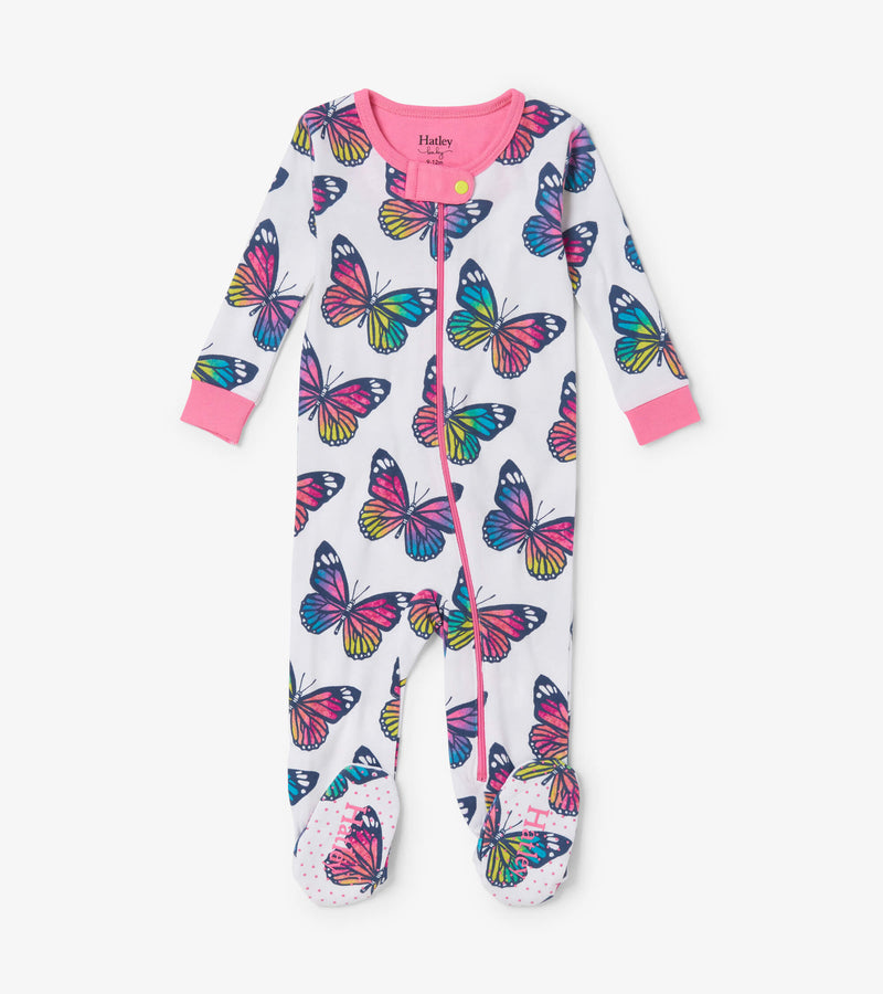 Spring Sky Butterfly Footed Onesie