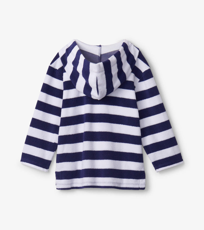 Nautical Stripes Terry Pull Over Hoodie