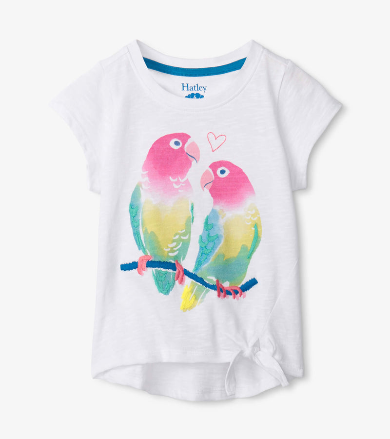 Friendly Parrots Tie Front tee