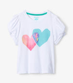 Split Hearts Twisted Sleeve Tee