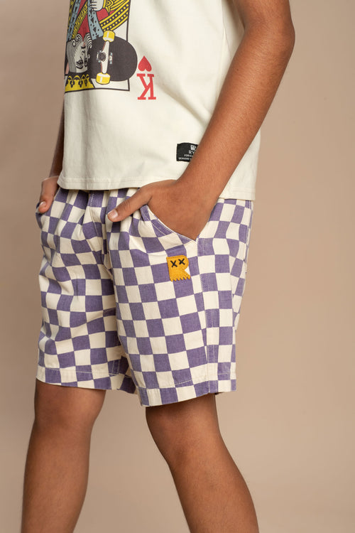 Purple Checked Shorts