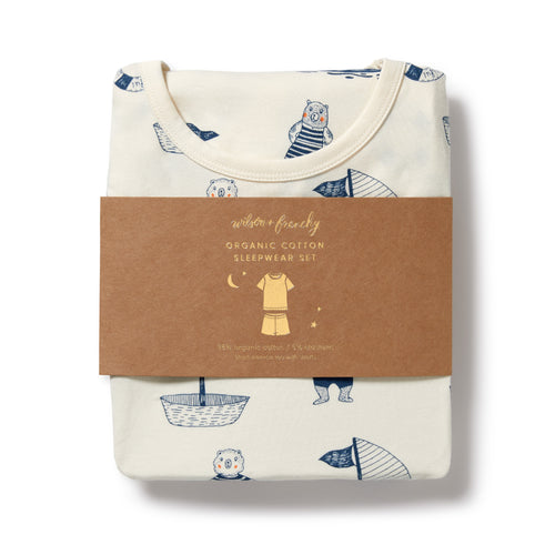 Nautical Bear Organic Short Sleeve Pyjamas