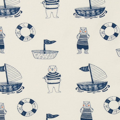 Nautical Bear Organic Bassinet Sheet