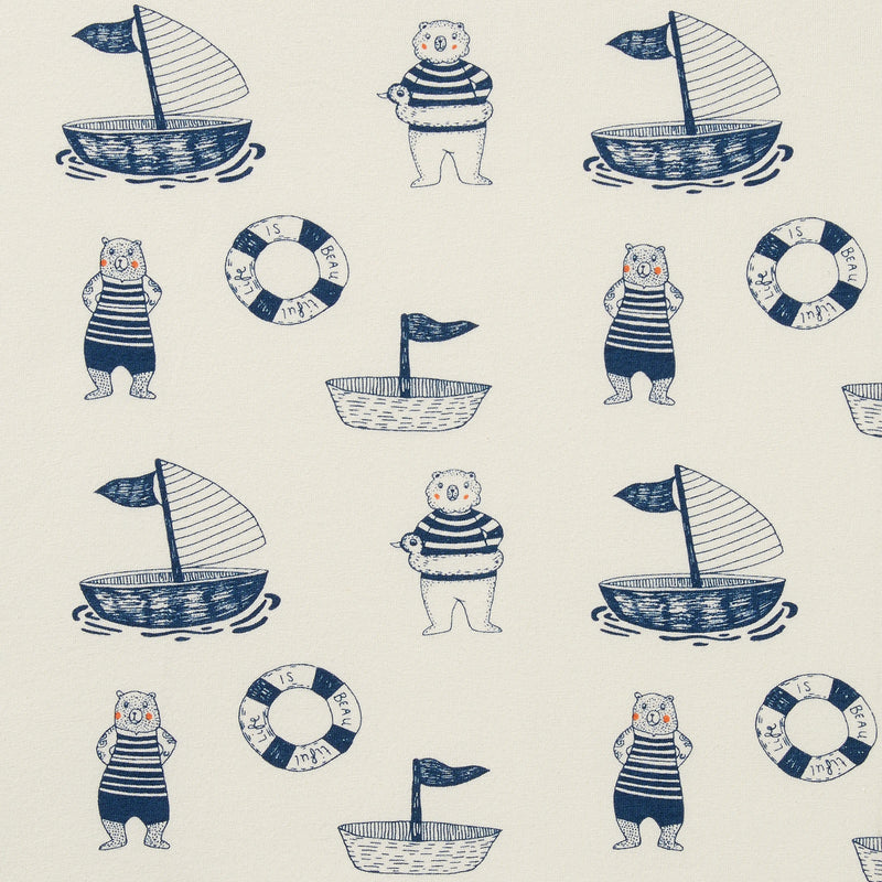 Nautical Bear Organic Cot Sheet