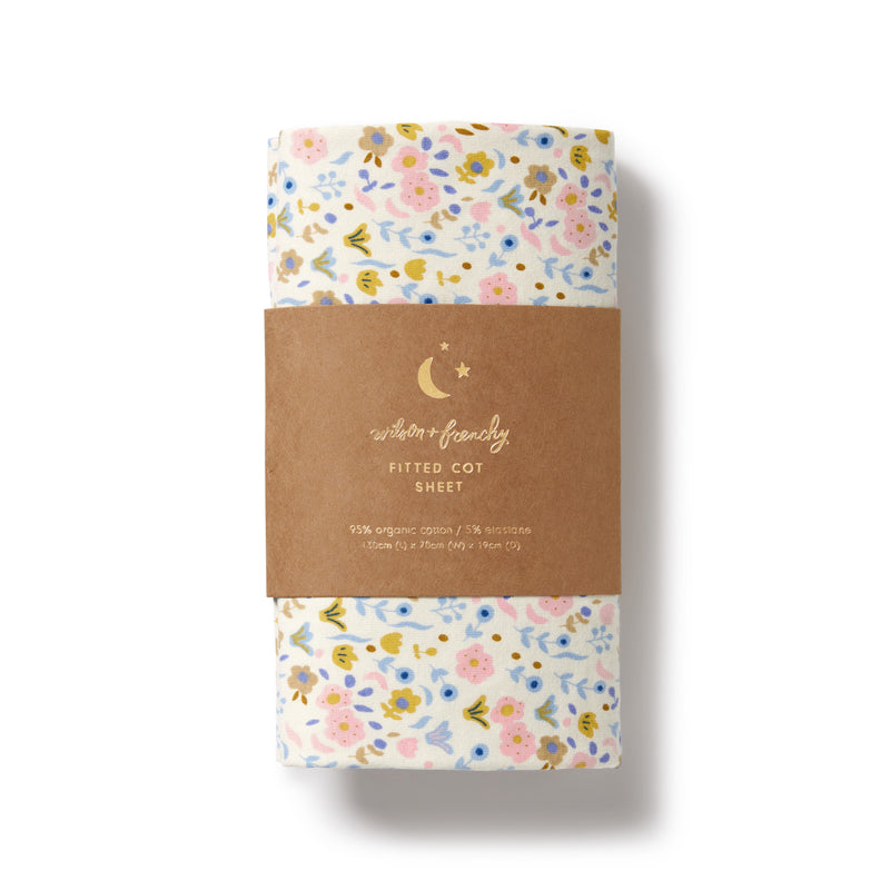 Ava Floral Organic Cot Sheet