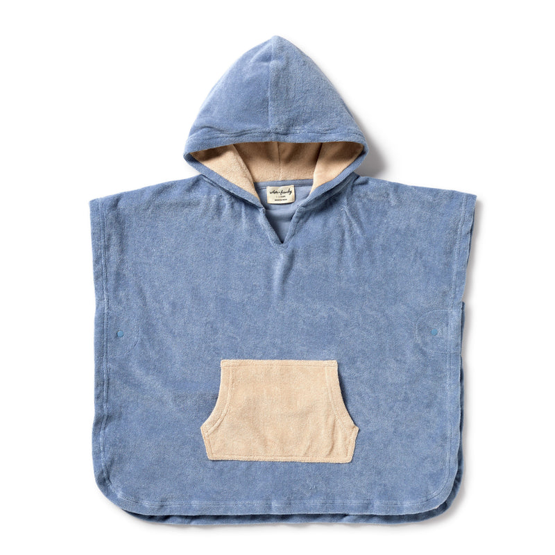 Dusty Blue Organic Terry Hooded Towel