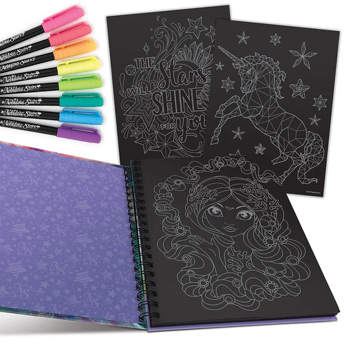 Nebulous Stars Black Pages Colouring Book