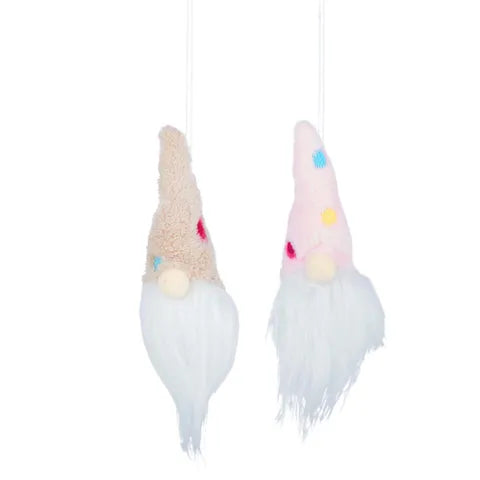 Pink and White Gnome Christmas Tree Decoration