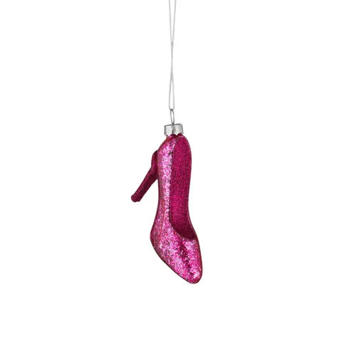 Pink Stiletto Glass Ornament