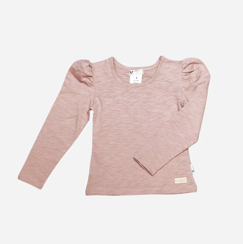 Girls Puff Sleeve Knit Top - Pink