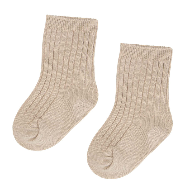 Rib Crew Socks - Latte
