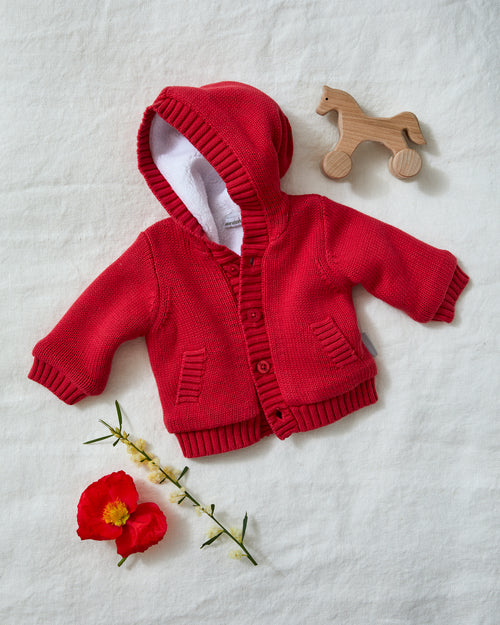 Strawberry Hooded Cardigan