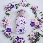 Baby Jersey Wrap & Topknot - Floral Kiss