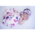 Baby Jersey Wrap & Topknot - Floral Kiss