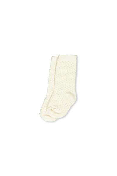 Knee High Socks - Cream / Gold Spot