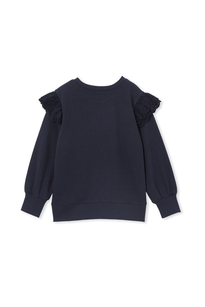 Navy Frill Detail Sweat