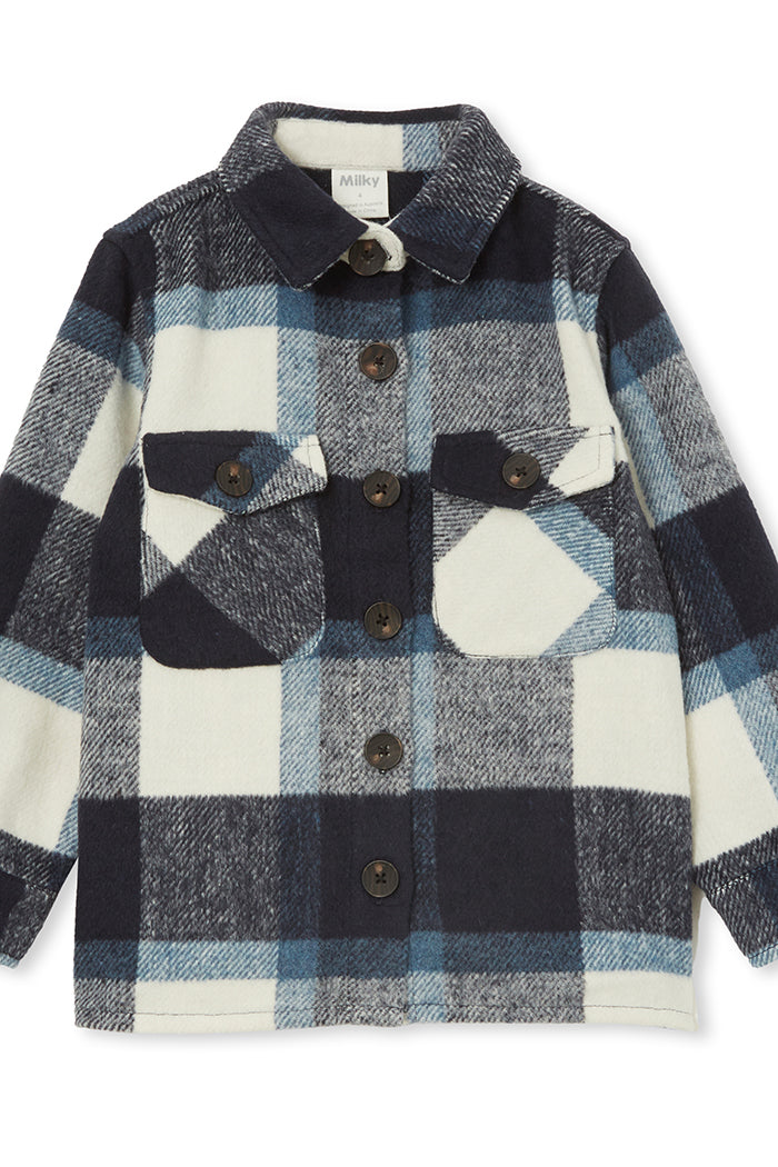 Navy Check Overshirt