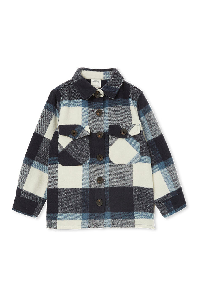 Navy Check Overshirt
