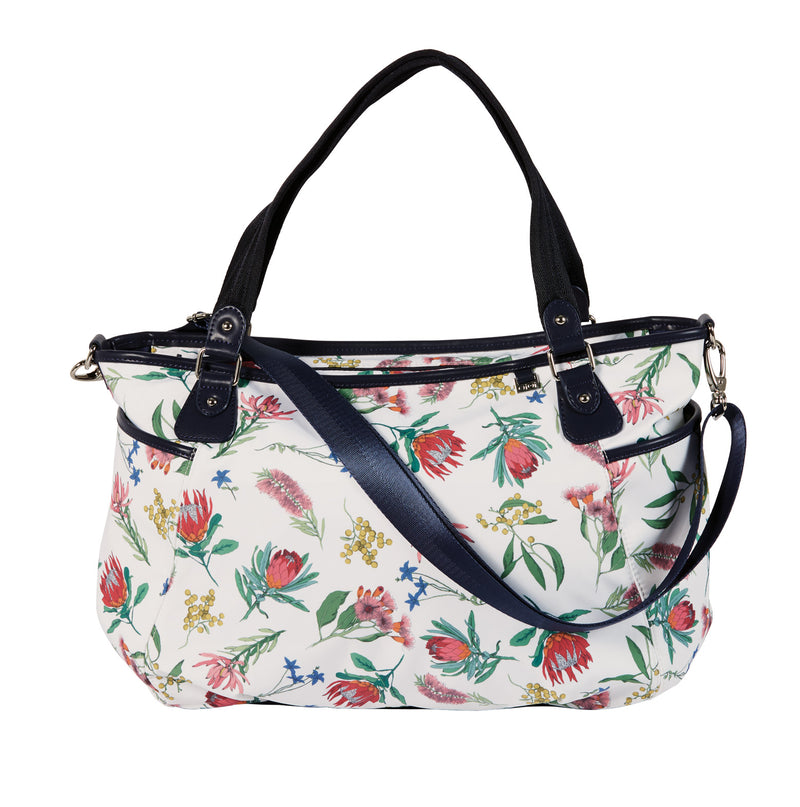 Tote Nappy Bag - Botanical White