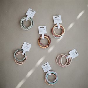 Silicone Pearl Teether Bracelets - Lilac/Cyan/Soft Peach