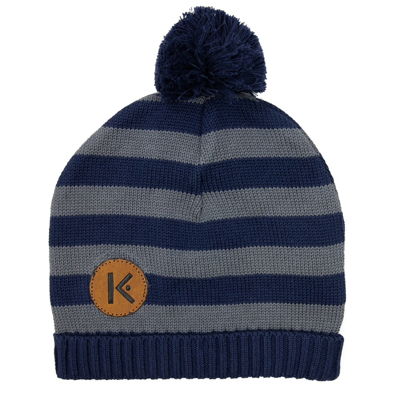 Stripe Knit Beanie - Charcoal