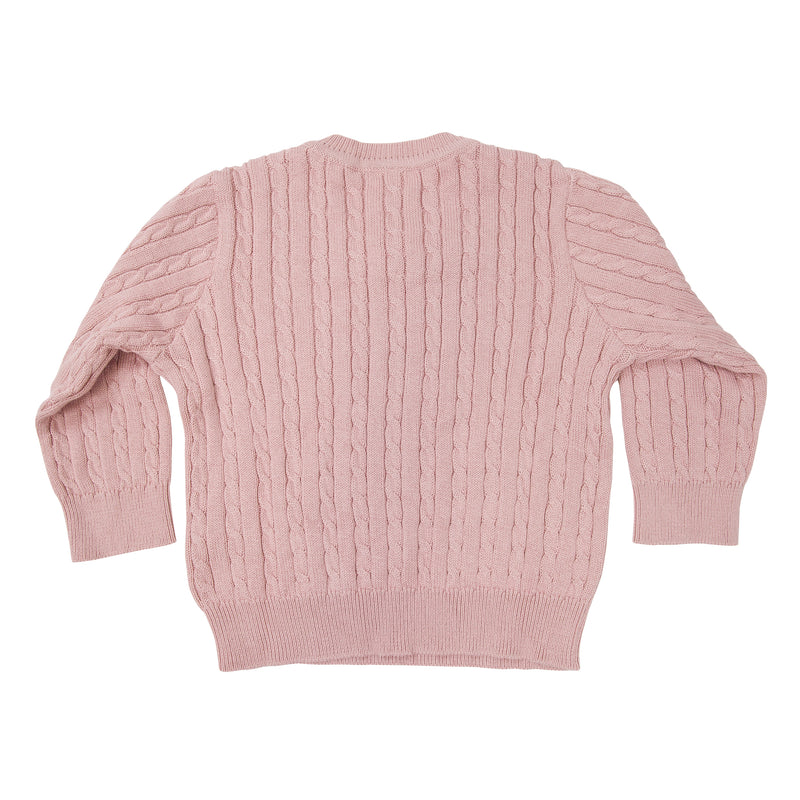 Cable Knit Sweater - Pink