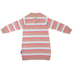 A-Line Striped Knit Dress - Dusty Pink