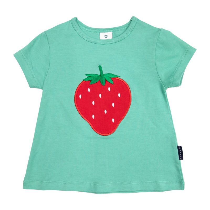 Strawberry Applique Swing Top -Green